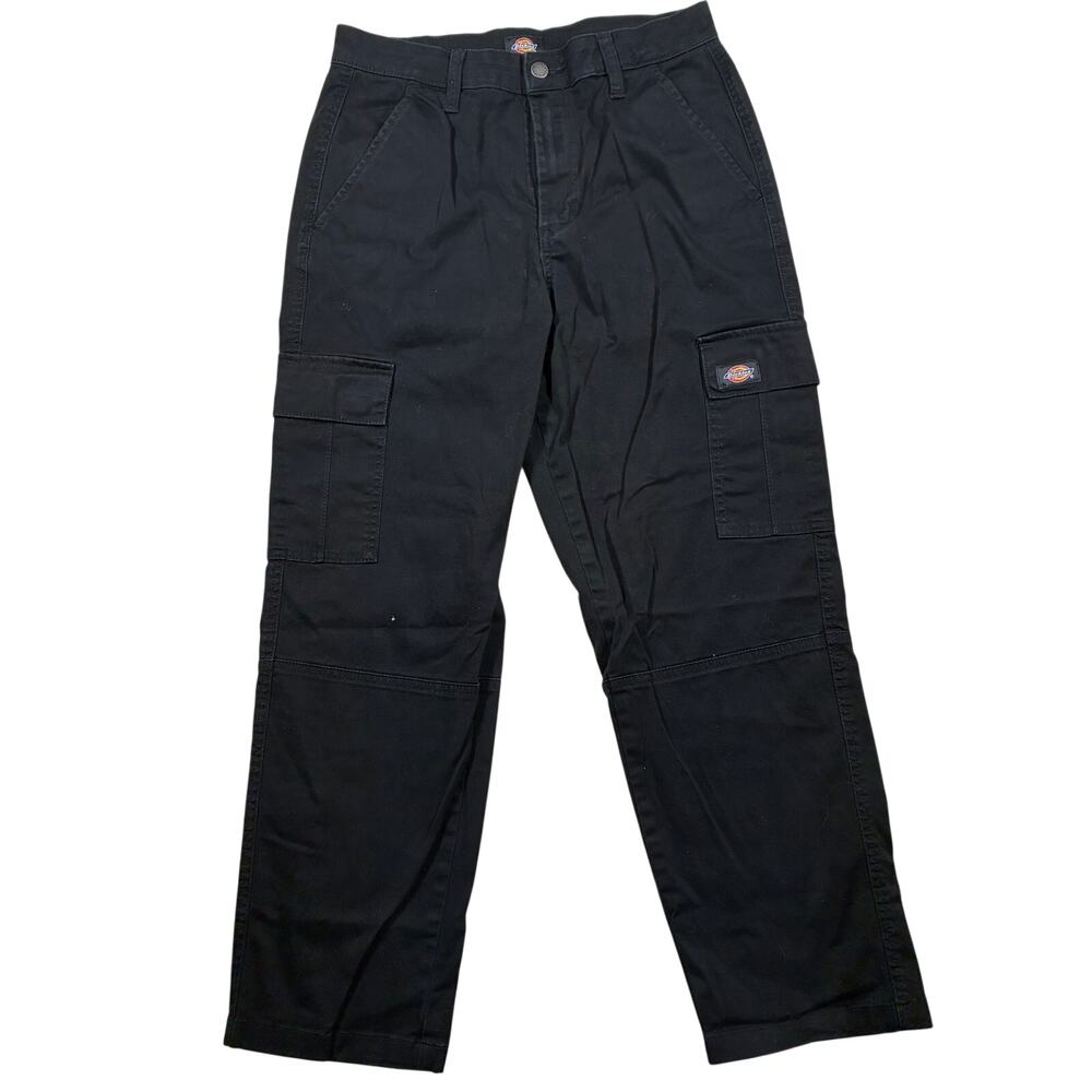 Dickies Pants 27R Womens Black Relaxed Fit Cargo Workwear Utility Casual Canvas